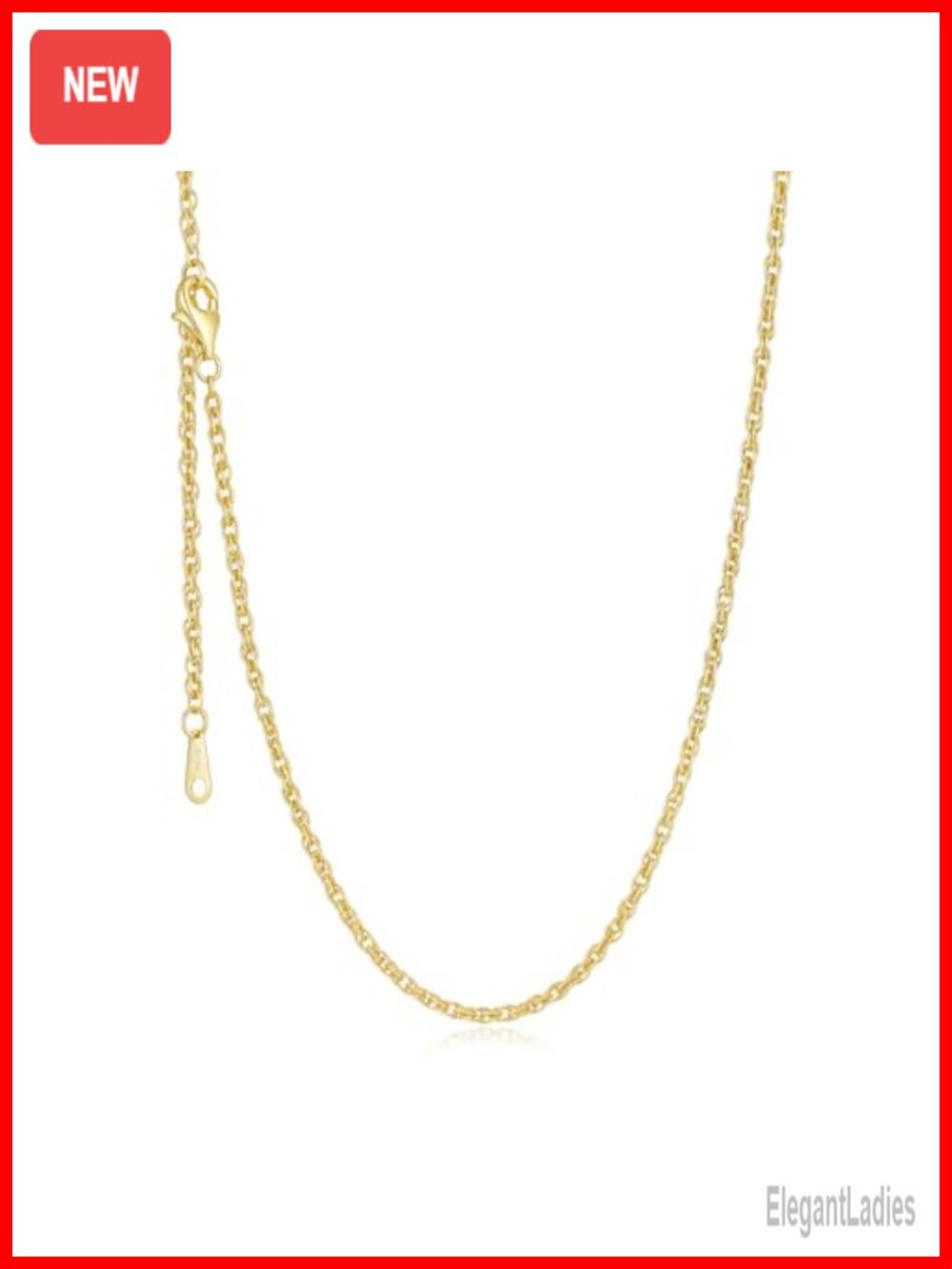 14K Gold Chain Necklace for Women Wheat Cable Rope 20in